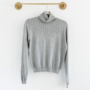 Roolee Gray Geometric Turtleneck Sweater